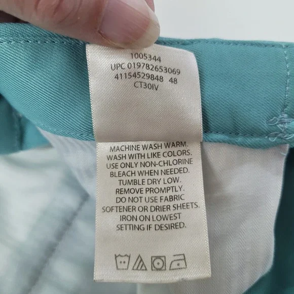 Haggar Flat Front Shorts Mens 38 Teal Blue Expandable Waist Polyester 8.5in Golf - Picture 10 of 12